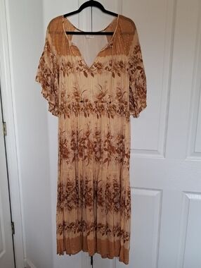 Spell & The Gypsy Collective Cream and Brown Floral Maxi Dress